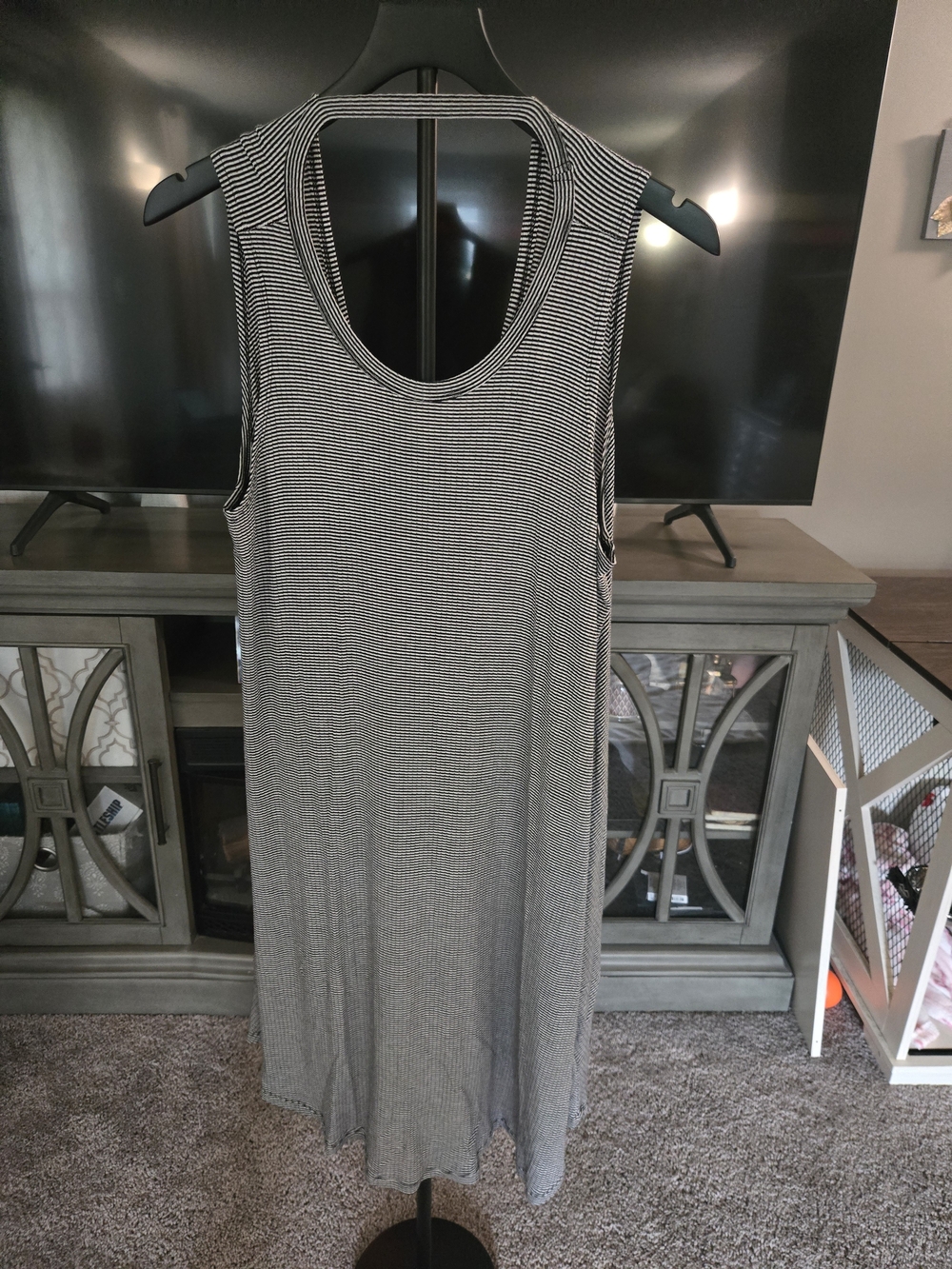 NWT-Philosophy Black and White Striped Tank Dress